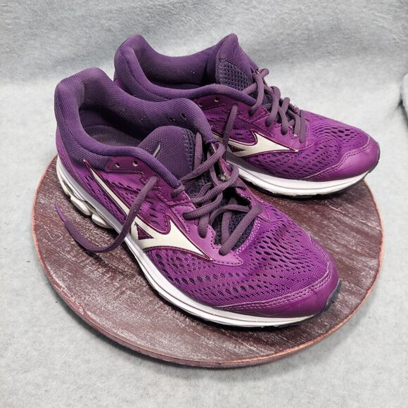 Mizuno Womens Running Shoes Purple Mesh Lace-Up Cushioned Athletic Sneakers Size - Picture 2 of 9
